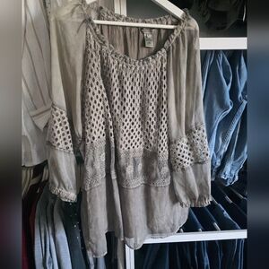 John Mark Gray Lace Blouse